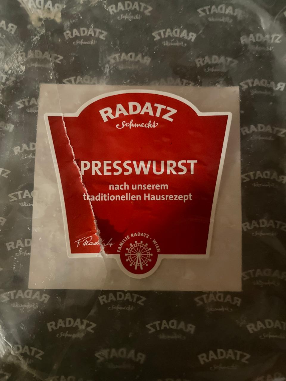 Fotografie - Presswurst Radatz Schmeckt