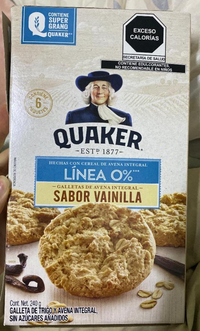 Fotografie - Galletas de avena integral línea 0% sabor vainilla Quaker