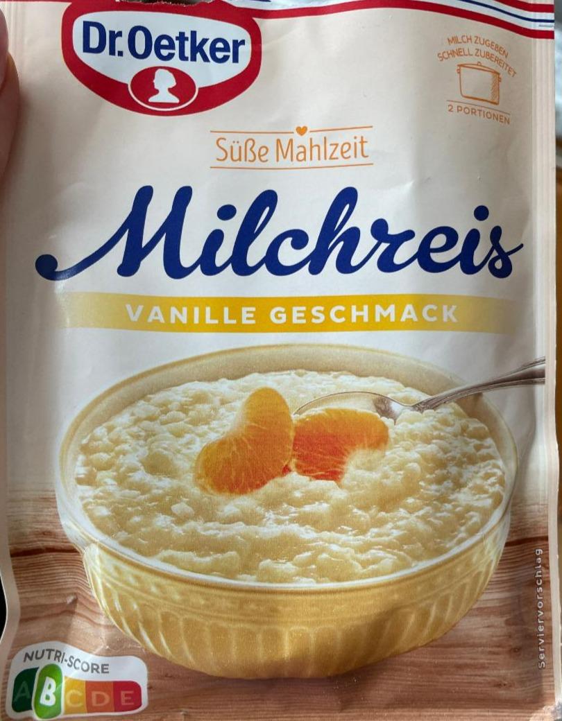 Fotografie - Milchreis Vanille-Geschmack Dr.Oetker