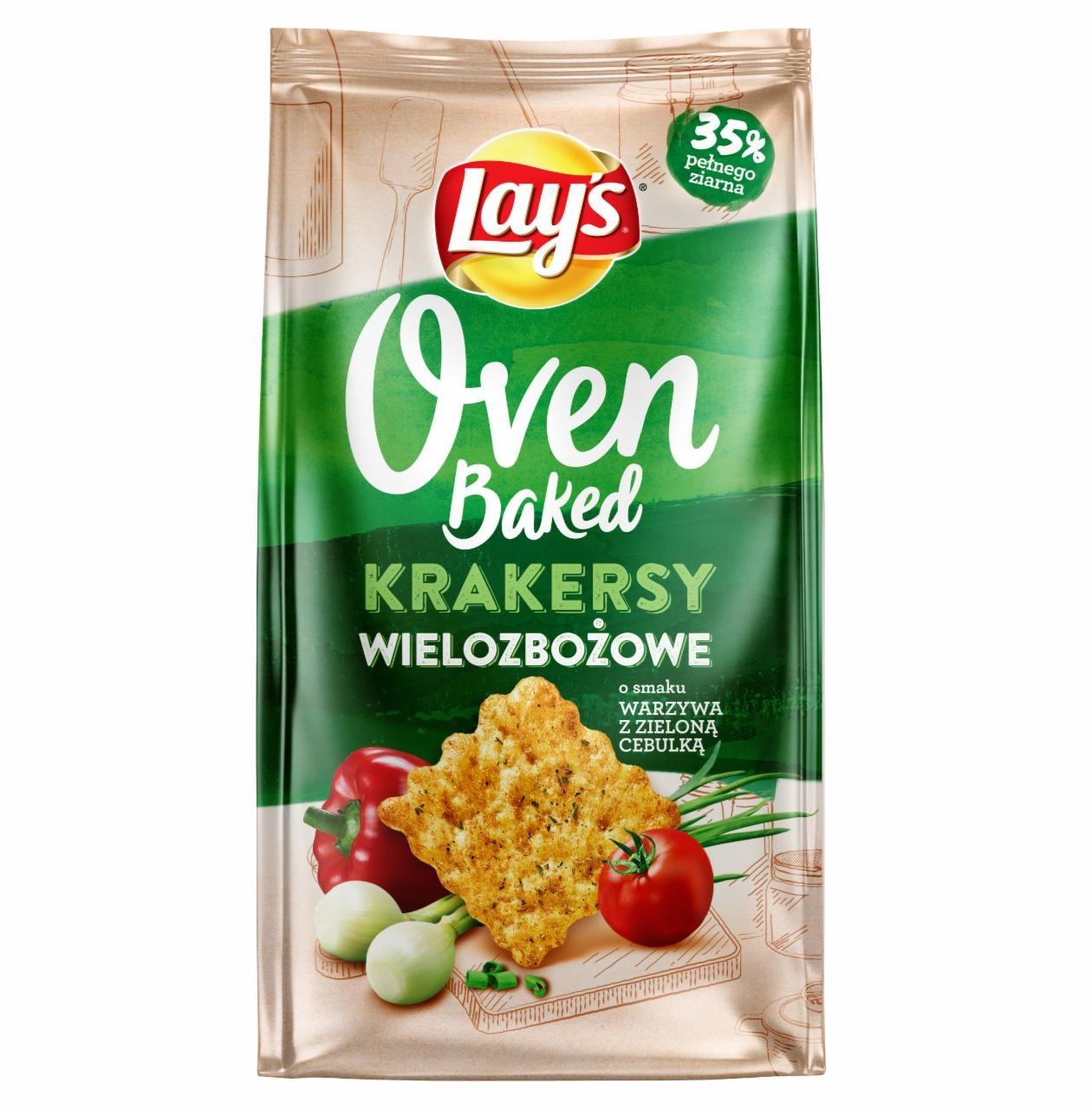 Fotografie - Oven Baked Krakersy wielozbożowe o smaku warzywa z zieloną cebulką Lays