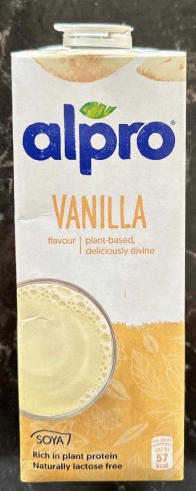 Fotografie - Soya vanilla flavour (sojový nápoj s vanilkovou příchutí) Alpro