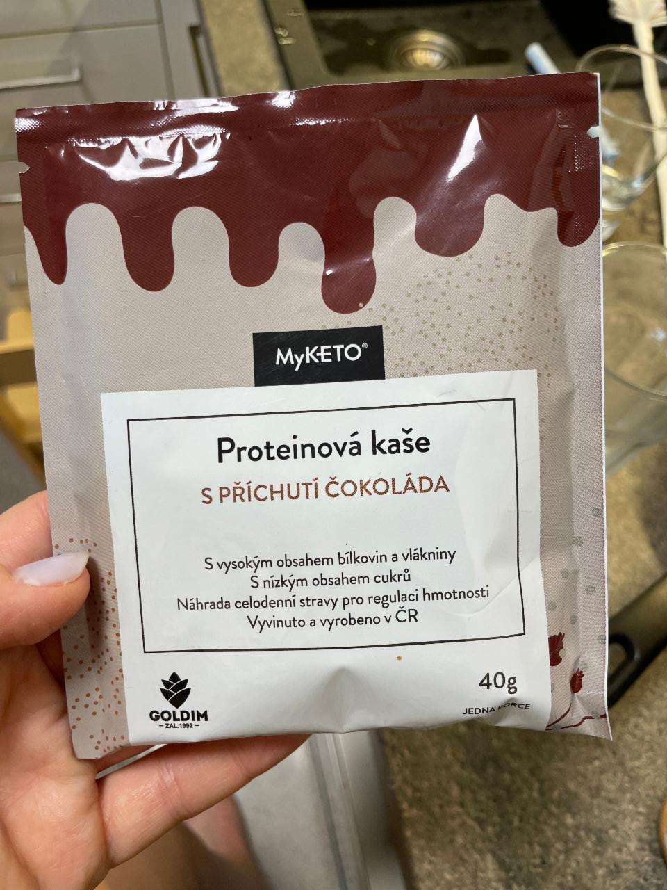 Fotografie - proteinová kaše s příchutí čokoláda MyKETO