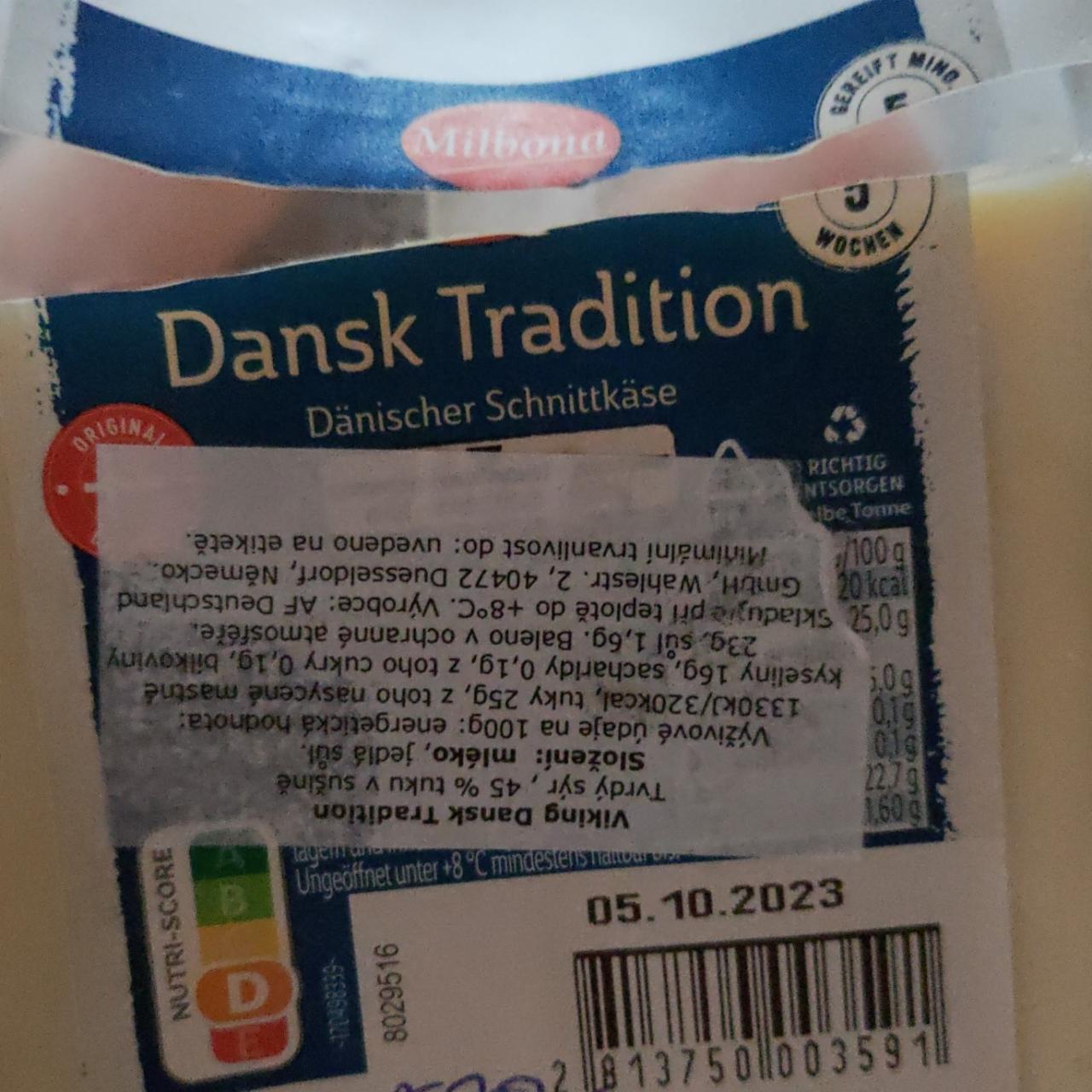 Fotografie - Dansk tradition Dänischer Schnitkäse Milbona