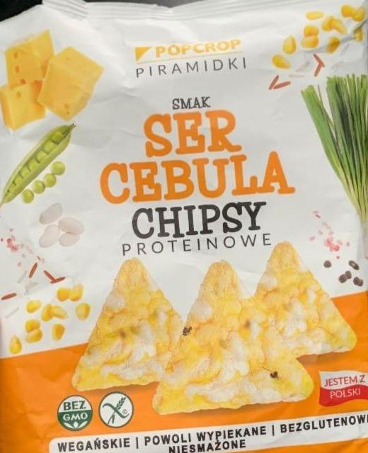 Fotografie - Chipsy proteinowe piramidki smak ser cebula Popcrop