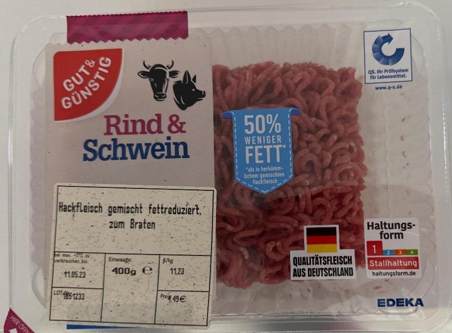 Fotografie - Rind & Schwein 50% weniger fett Gut&Günstig