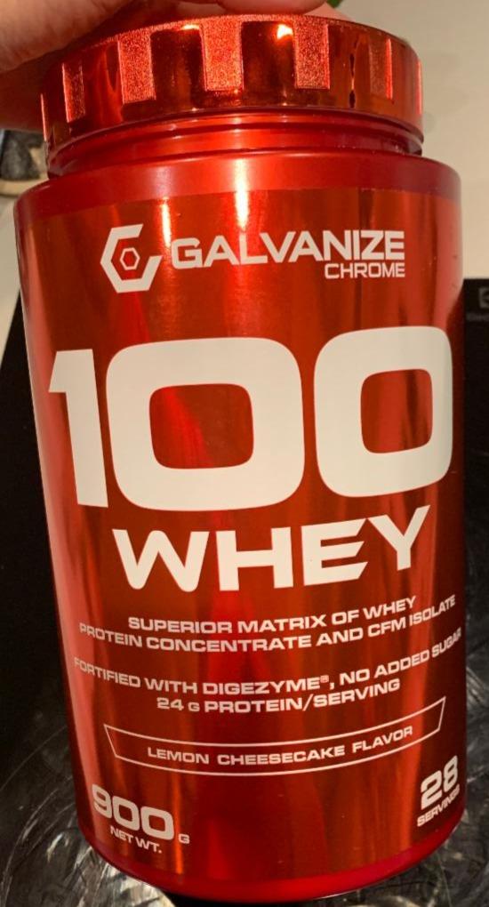 Fotografie - 100 Whey Lemon Cheesecake flavor Galvanize Nutrition