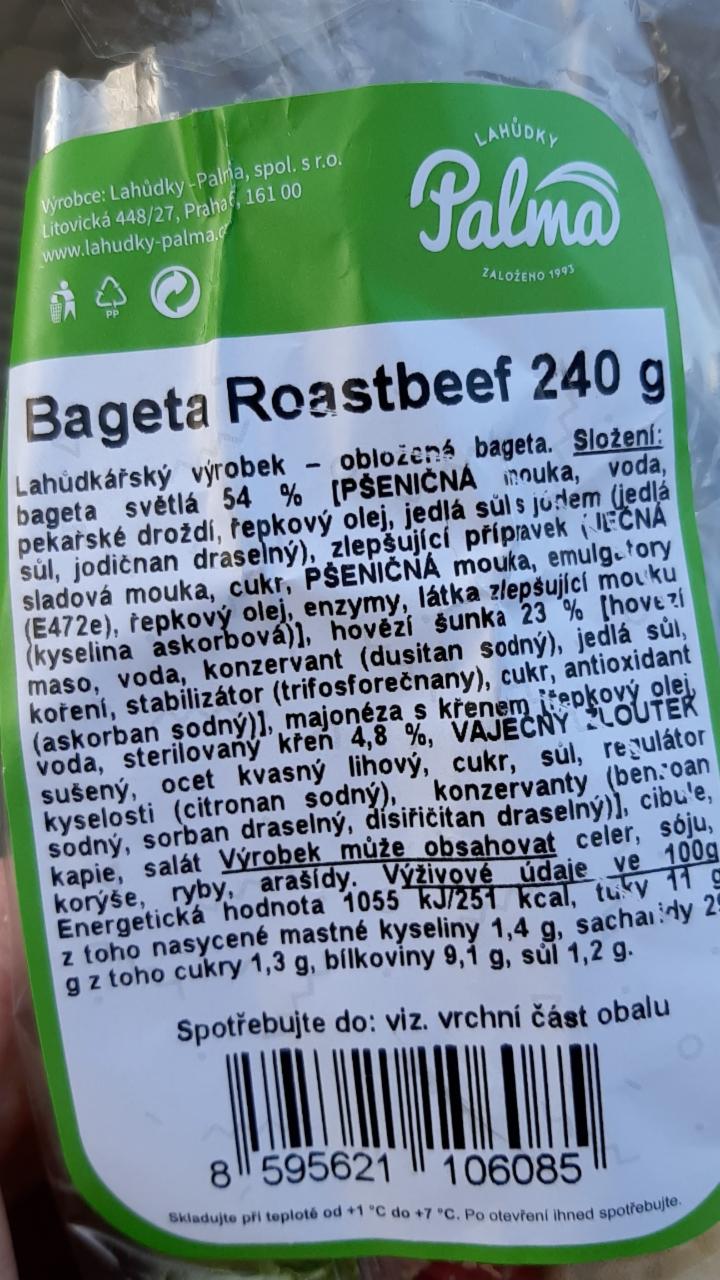 Fotografie - Bageta Roastbeef Lahůdky Palma