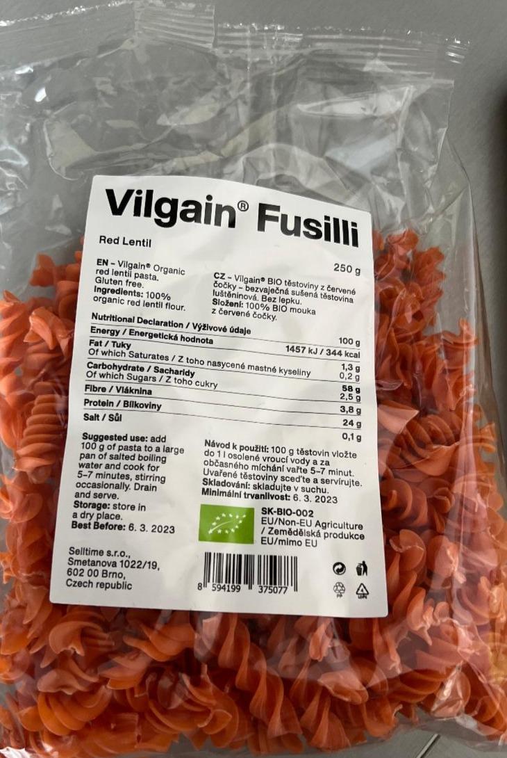 Fotografie - Fusilli Red Lentil Vilgain