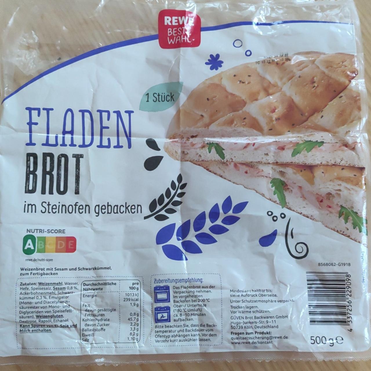 Fotografie - Fladen brot Rewe beste wahl