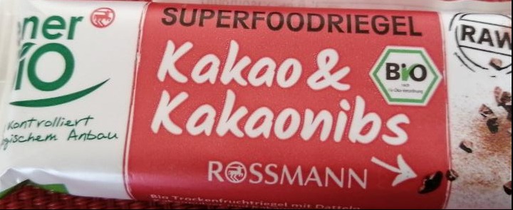 Fotografie - Superfoodriegel kakao & kakaonibs EnerBio