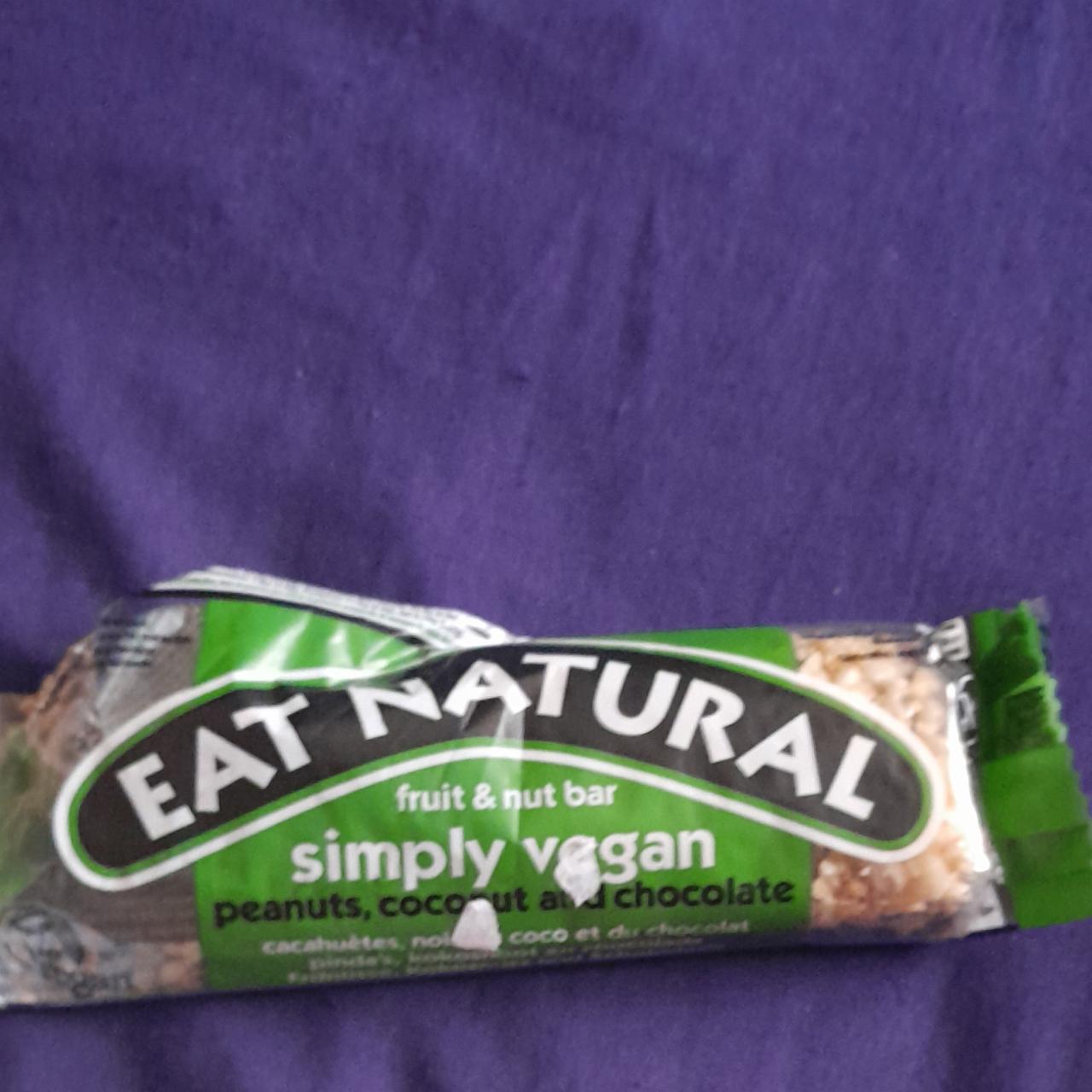 Fotografie - Fruit & nut bar simply vegan peanuts, coconut and chocolate Eat natural