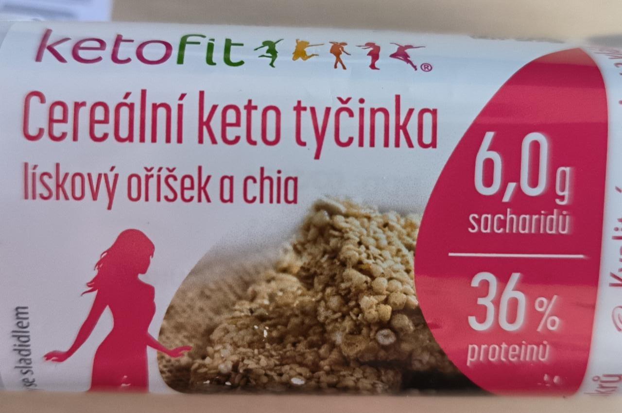 Fotografie - Cereální keto tyčinka lískový oříšek a chia KetoFit