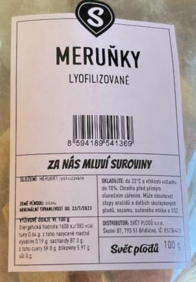 Fotografie - Lyofilizované meruňky Svět plodů