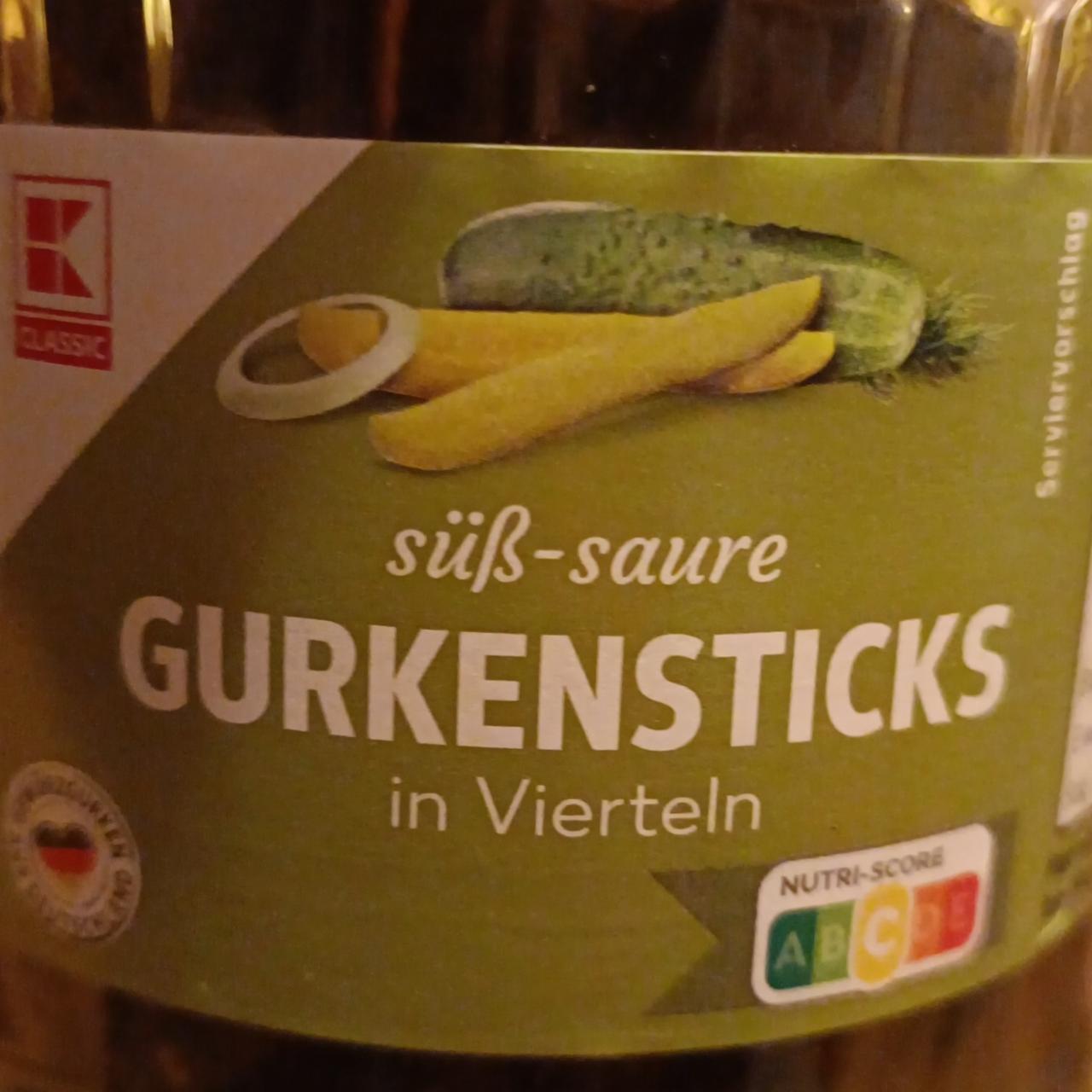 Fotografie - Gurkensticks in Vierteln süß-sauer K-Classic