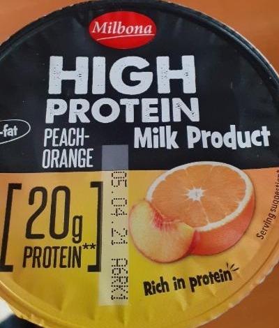 Fotografie - High protein yogurt peach-orange Milbona