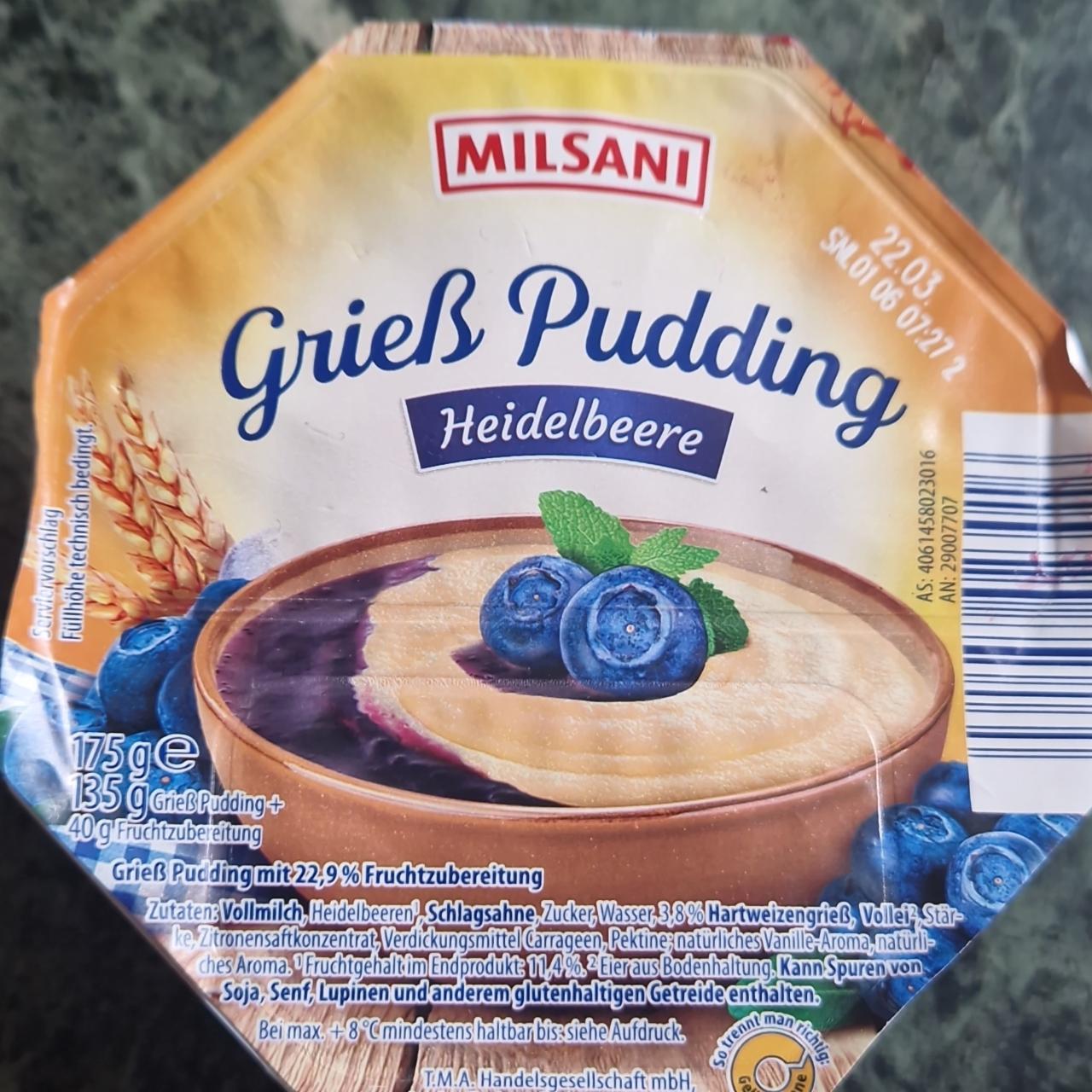 Fotografie - Greiss Pudding Heidelbeere Milsani