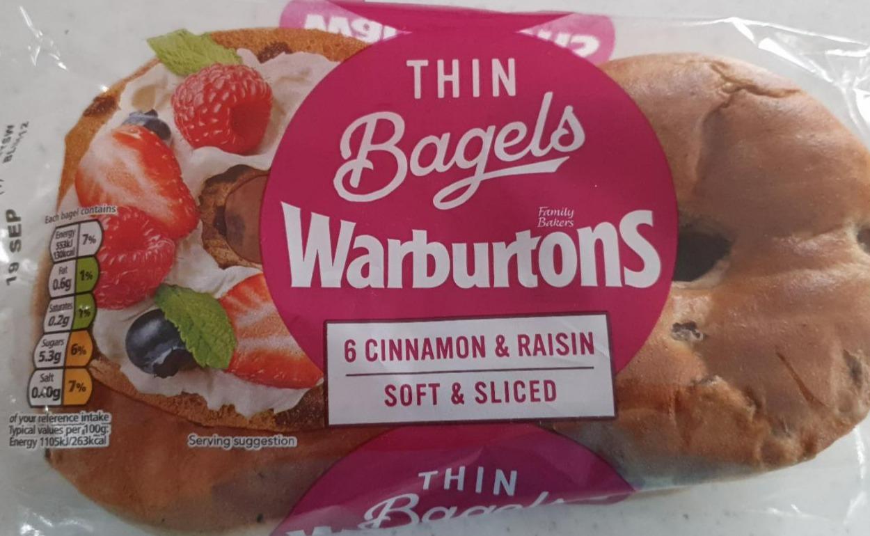 Fotografie - Thin Bagels cinnamon&raisin Warburtons