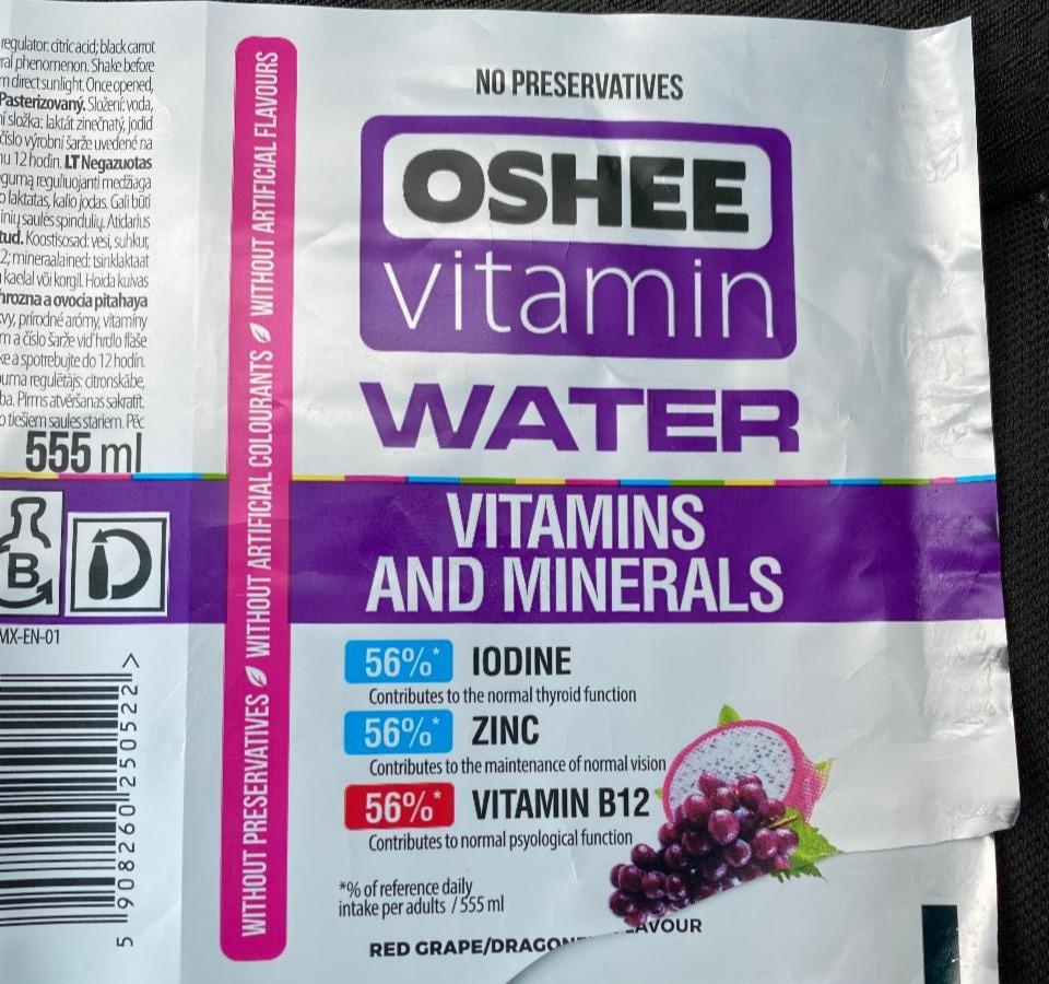 Fotografie - Oshee Vitamin H2O borůvka