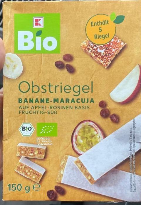 Fotografie - Obstriegel banane maracuja bio kaufland