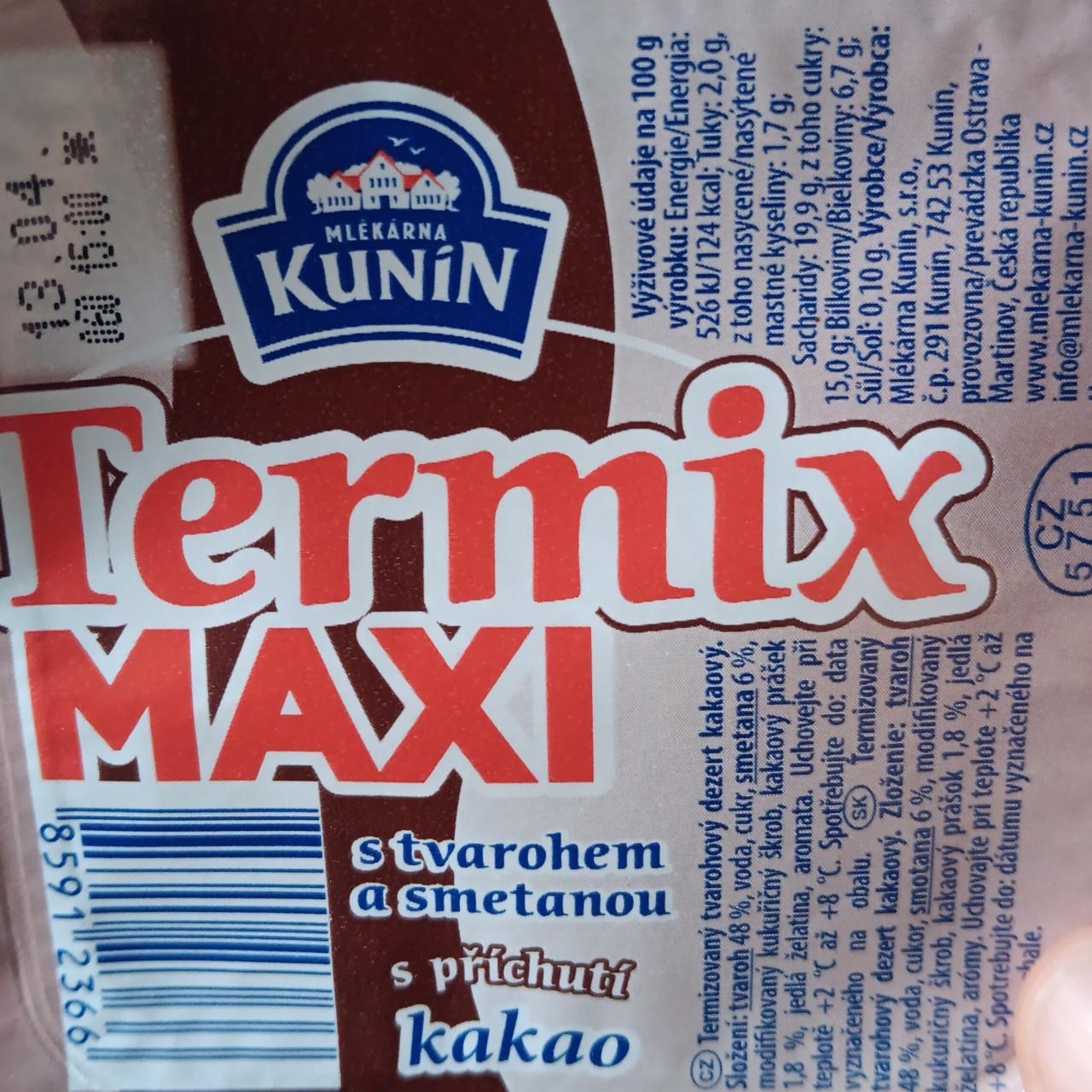 Fotografie - termix maxi s příchutí kakaa Kunín