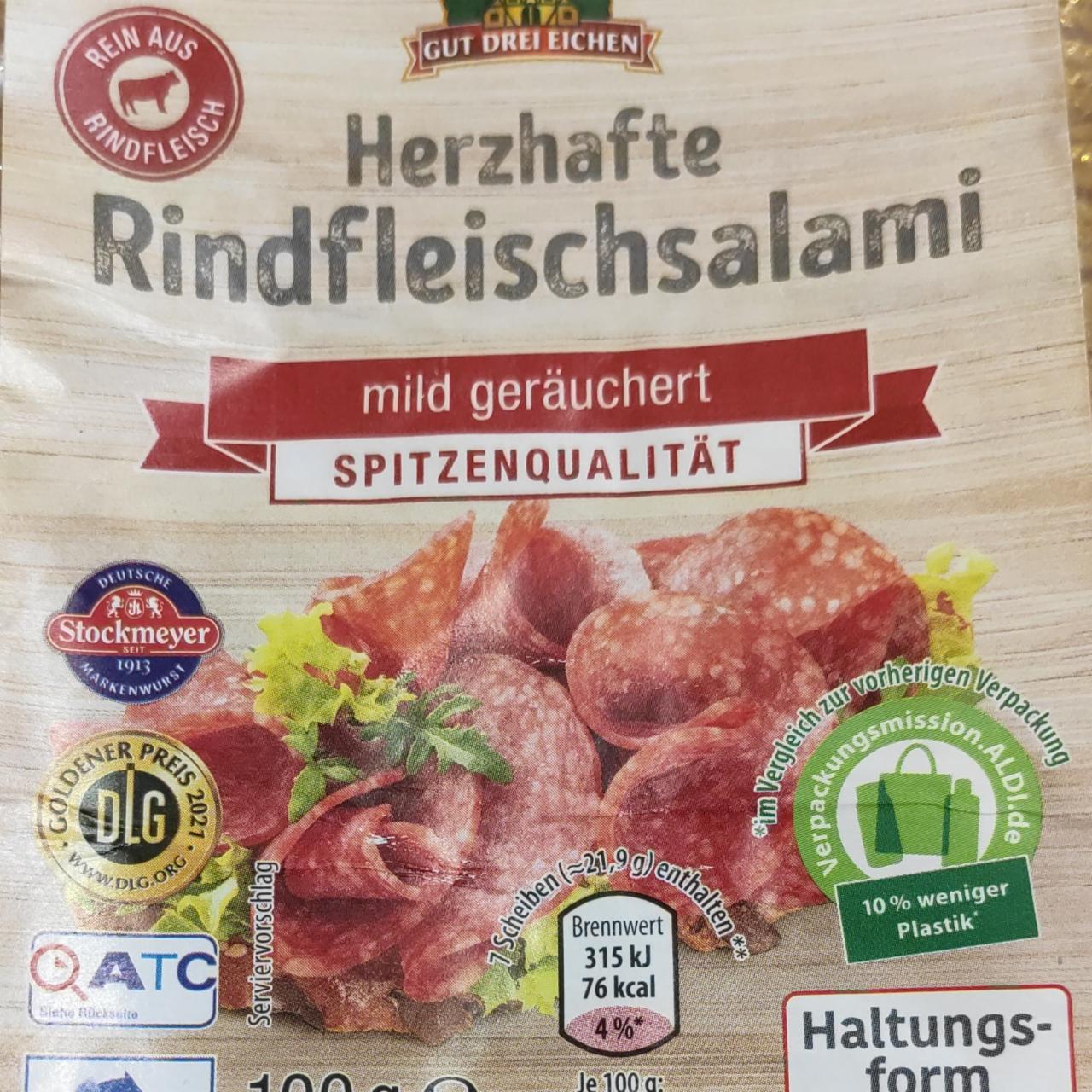 Fotografie - Herzhafte Rindfleischsalami mild geräuchert Gut drei Eichen