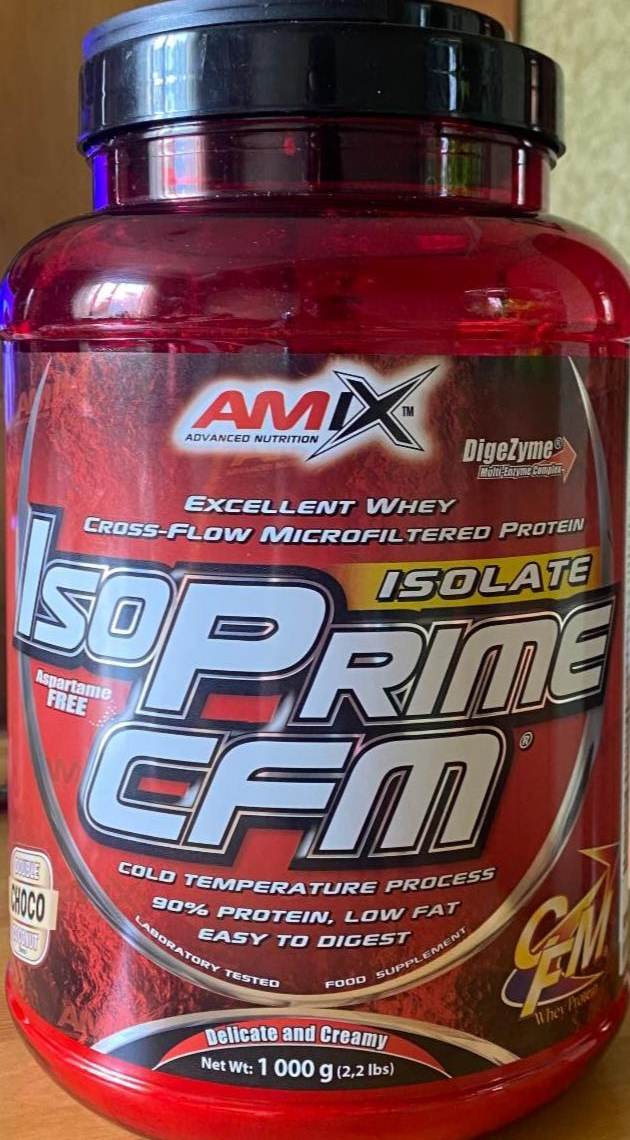 Fotografie - IsoPrime CFM Isolate extra chocolate Amix advanced nutrition