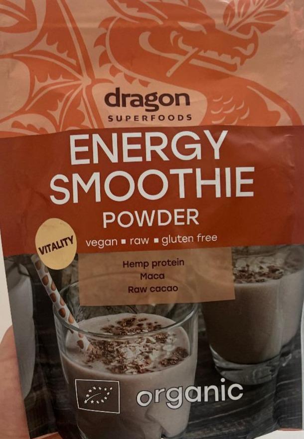 Fotografie - Energy smoothie powder vitality hemp protein maca raw cacao organic Dragon superfoods