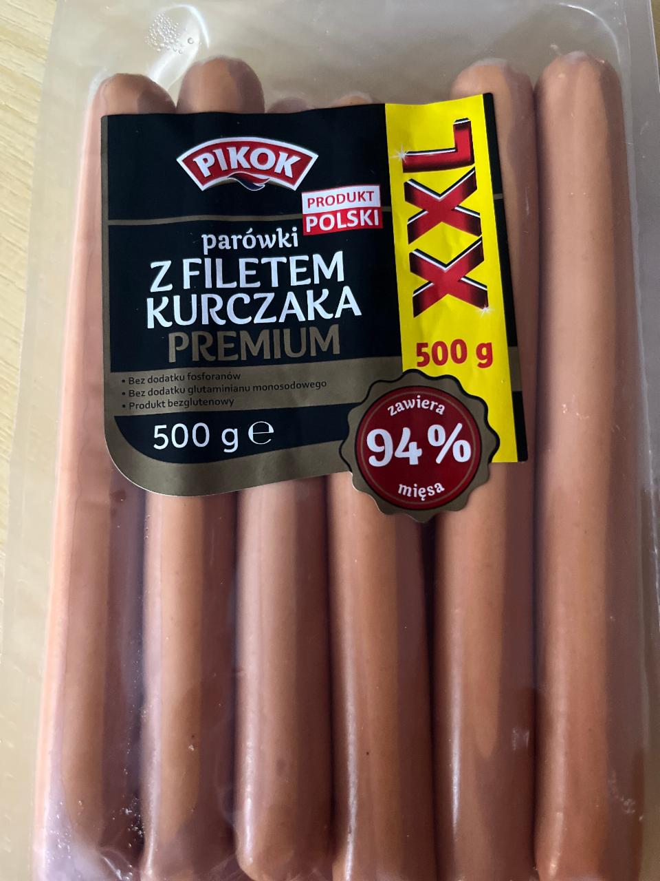 Fotografie - Parówki z filetem kurczaka premium 94% miesa Pikok