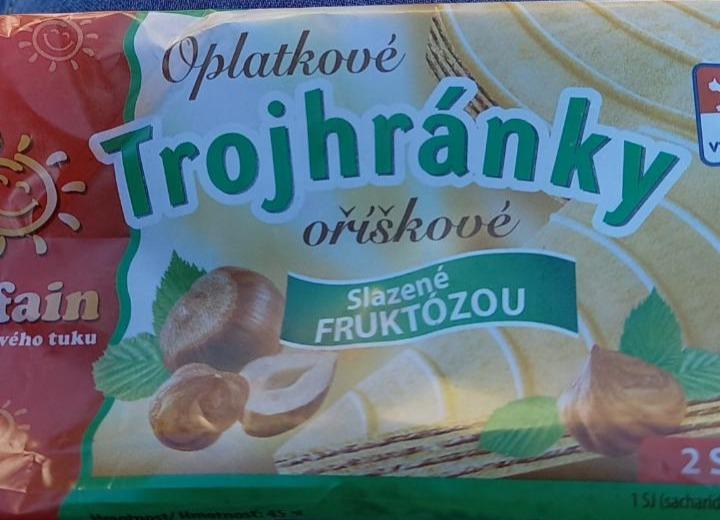 Fotografie - Oplatkové trojhránky oříškové slazené fruktózou OK fain