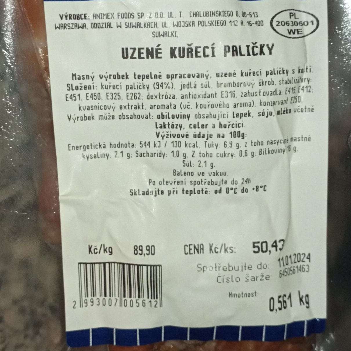 Fotografie - Uzené kuřecí paličky Animex Foods