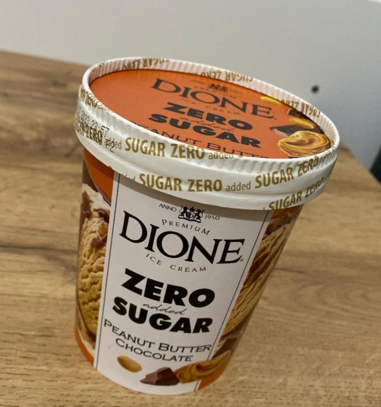 Fotografie - Premium ice cream zero added sugar peanut butter chocolate Dione