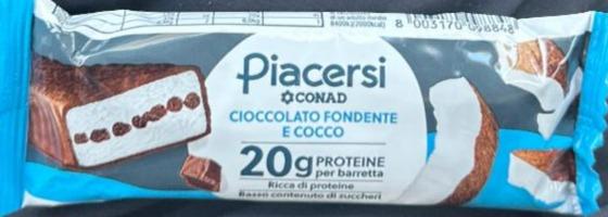 Fotografie - Piacersi cioccolato fondente e cocco Conad