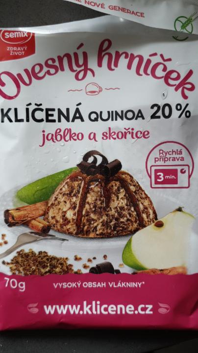 Fotografie - ovesný hrníček klíčení quiona 20% jablko a skořice