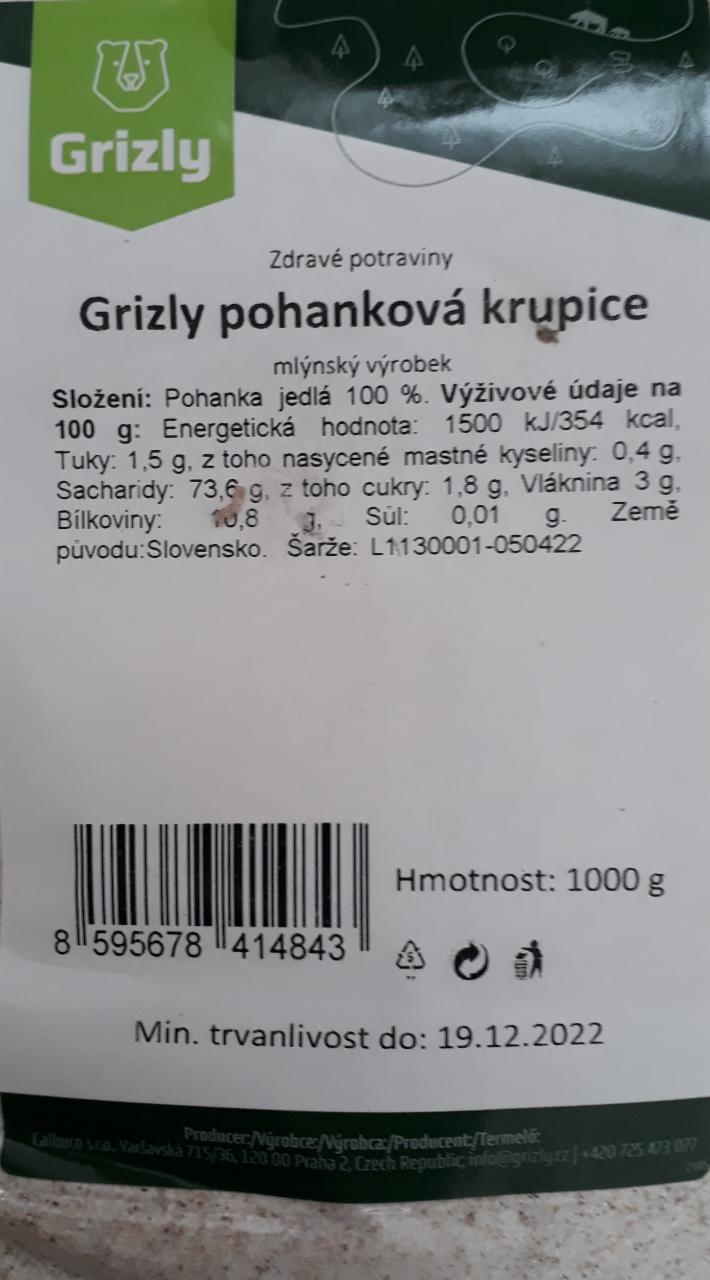 Fotografie - Pohanková krupice Grizly