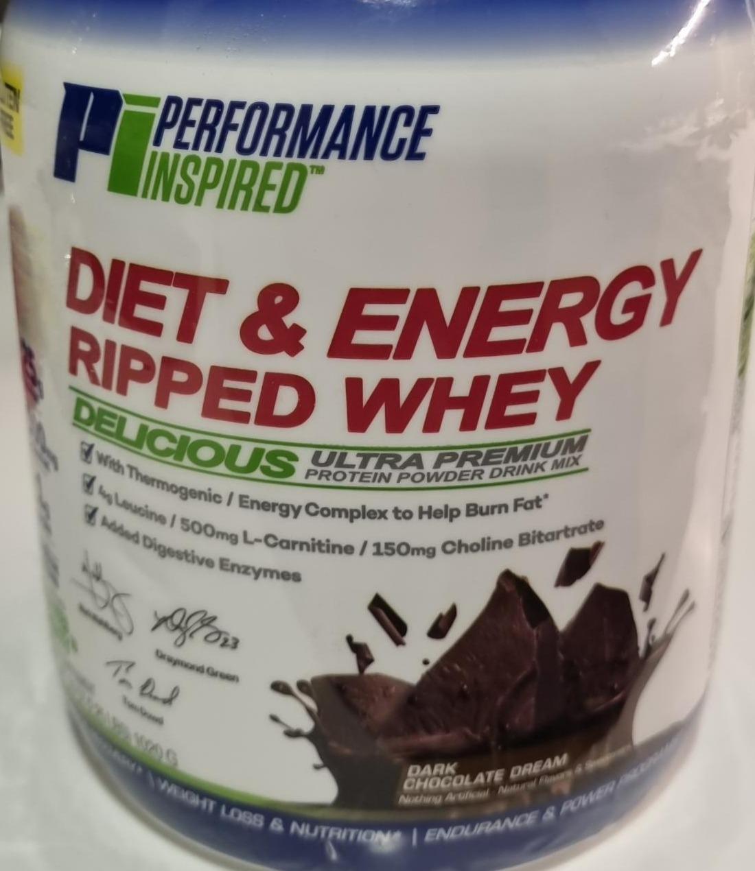 Fotografie - Diet & Energy ripped whey Dark chocolate cream Performance inspired