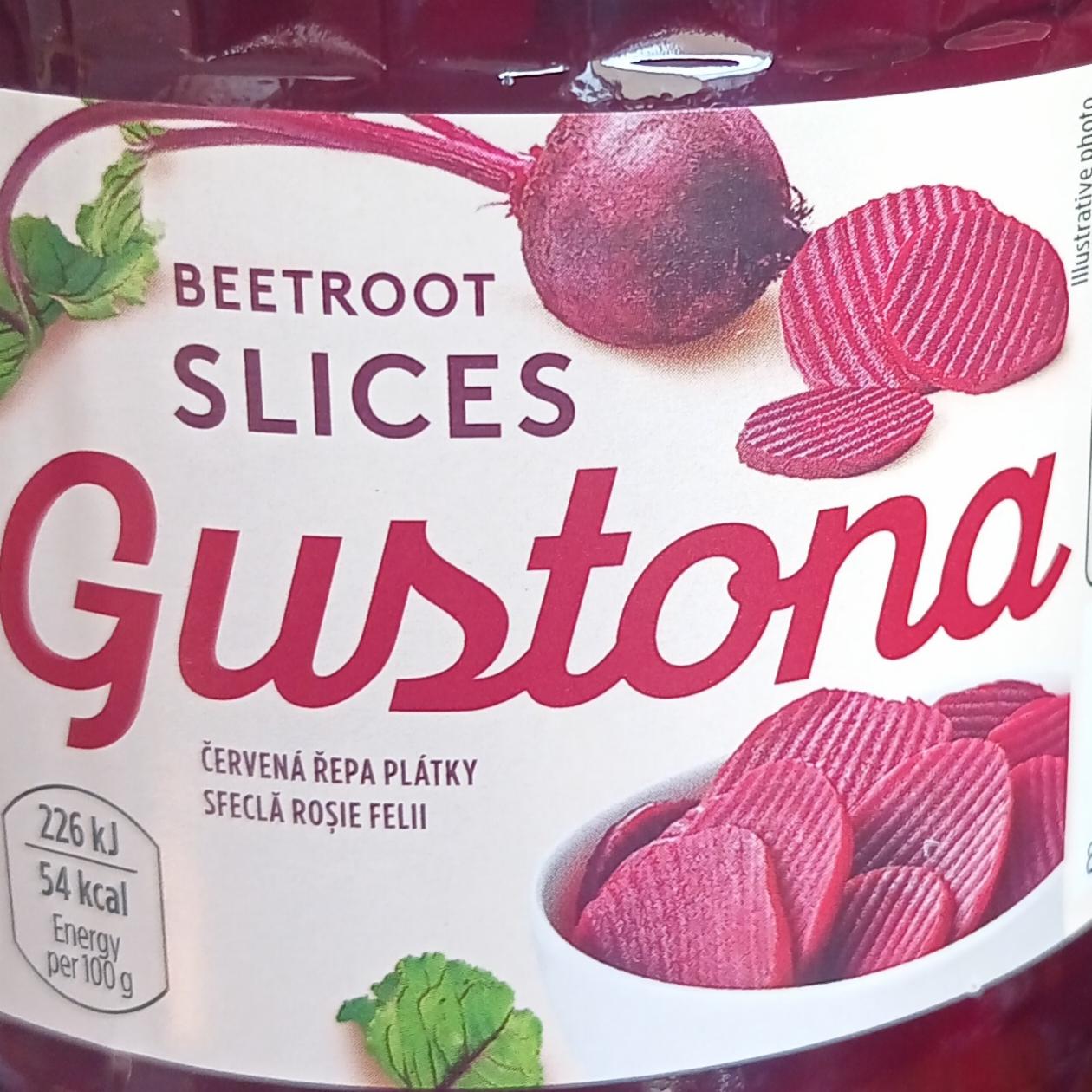 Fotografie - Beetroot slices červená řepa plátky Gustona