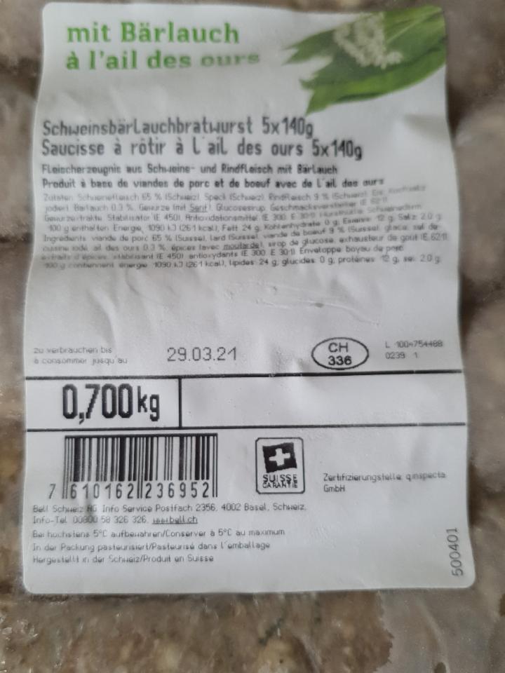 Fotografie - Schweinsbärlauchbratwurst