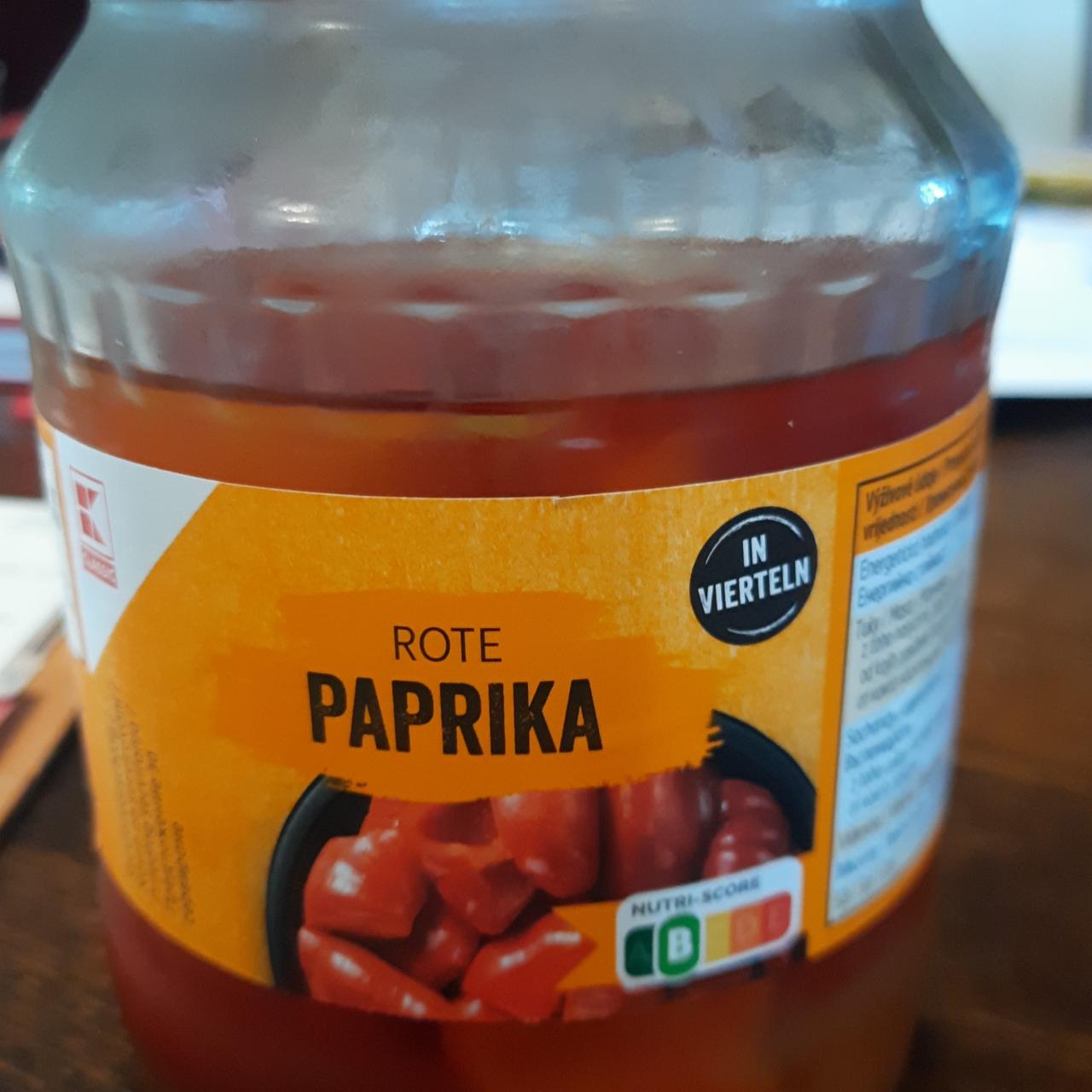 Fotografie - paprika červená ve sladkokyselém nálevu Rote Paprika K-Classic