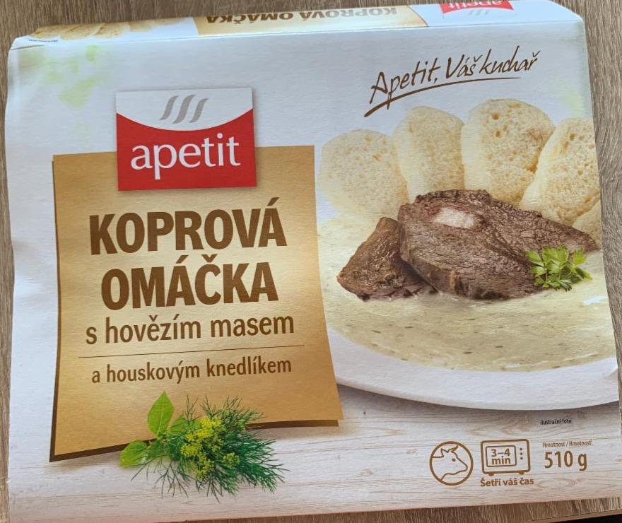 Fotografie - Koprová omáčka s hovězím masem a houskovým knedlíkem Apetit