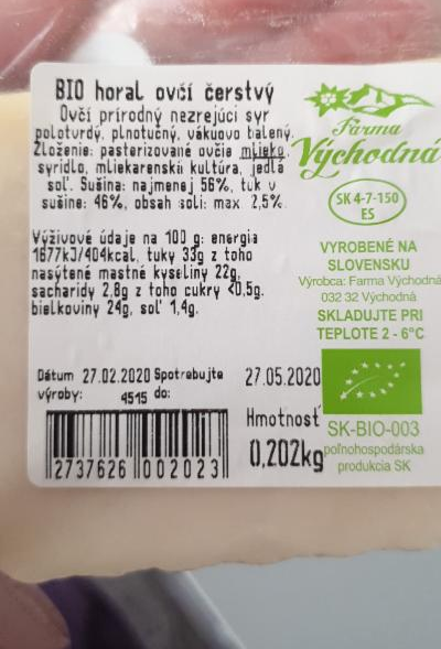 Fotografie - BIO horal kravský, Farma východná