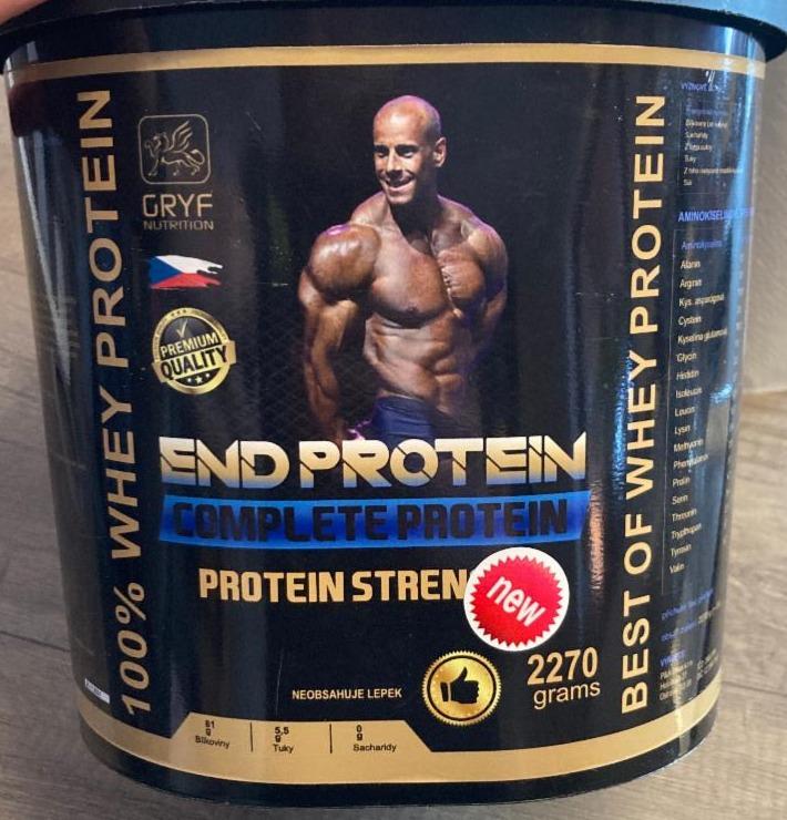 Fotografie - 100% Whey Protein End protein Vanilka Gryf Nutrtion