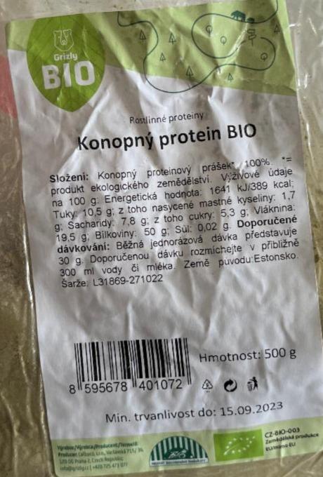 Fotografie - Konopný protein bio Grizly