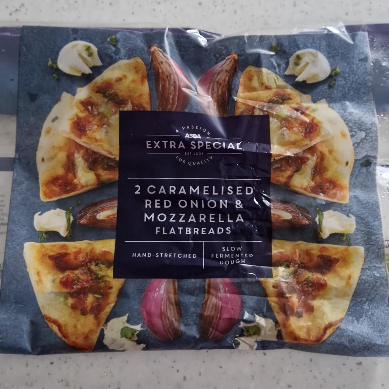 Fotografie - Extra Special 2 Caramelised Red Onion & Mozzarella Flatbreads Asda