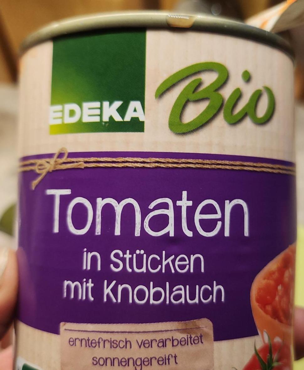 Fotografie - Tomaten in Stücken mit Knoblauch Edeka Bio