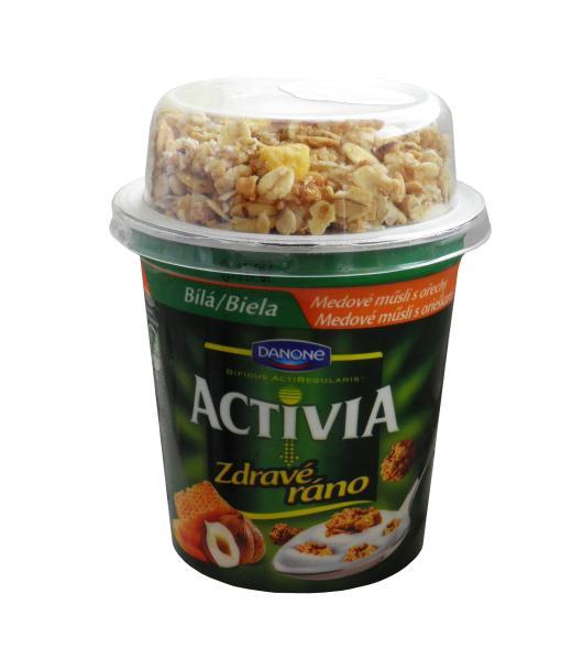 Fotografie - Activia Zdravé ráno Bílá medové müsli s oříšky Danone