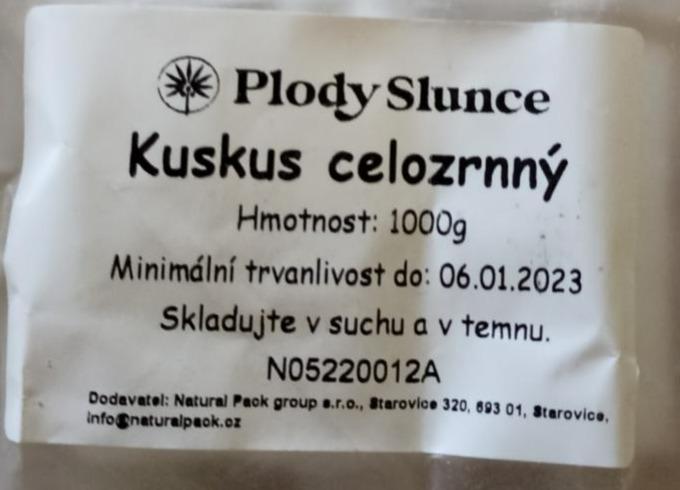 Fotografie - kuskus celozrnný Plody slunce