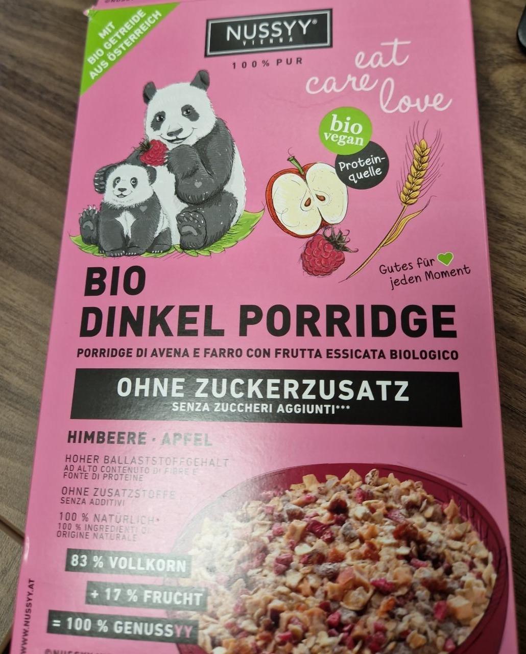 Fotografie - Bio Dinkel Porridge Himbeere-Apfel Nussyy