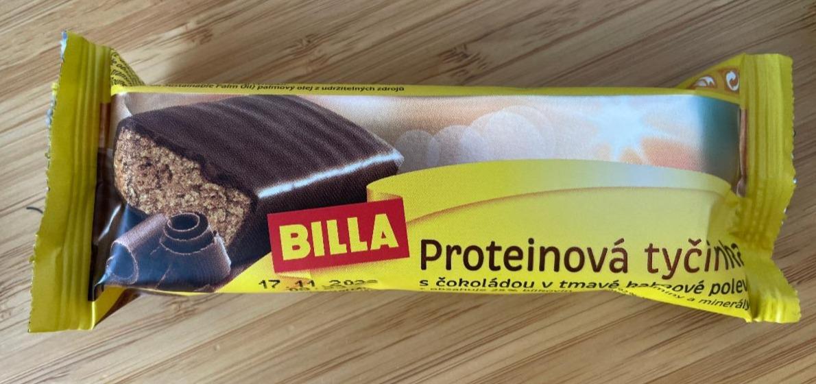 Fotografie - Proteinová tyčinka s čokoládou v tmavé kakaové polevě Billa