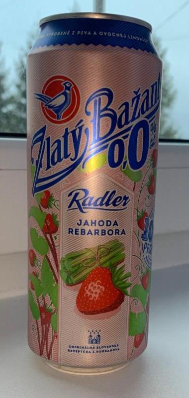 Fotografie - Zlatý bažant radler 0,0% Jahoda-rebarbora