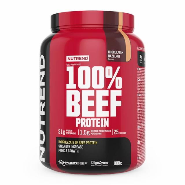 Fotografie - 100% beef protein chocolate + hazelnut (čokoláda + lískový oříšek) Nutrend